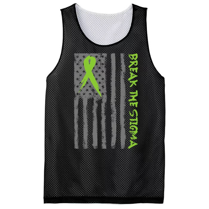 Break The Stigma Ribbon Flag Mental Heath Mesh Reversible Basketball Jersey Tank