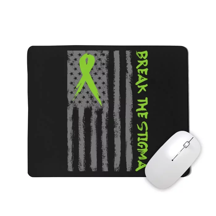 Break The Stigma Ribbon Flag Mental Heath Mousepad