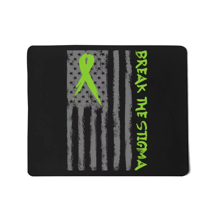 Break The Stigma Ribbon Flag Mental Heath Mousepad