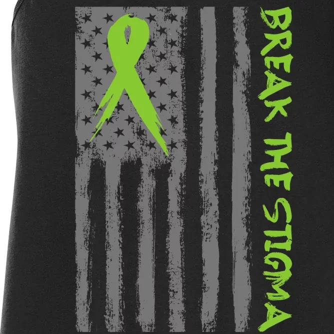 Break The Stigma Ribbon Flag Mental Heath Women's Racerback Tank