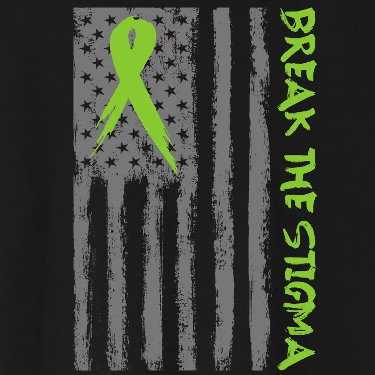 Break The Stigma Ribbon Flag Mental Heath Women's Crop Top Tee