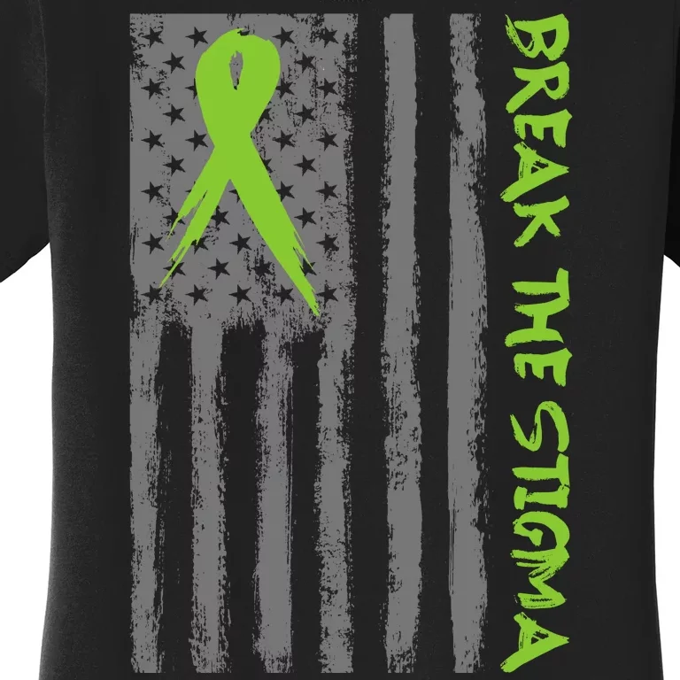 Break The Stigma Ribbon Flag Mental Heath Women's T-Shirt