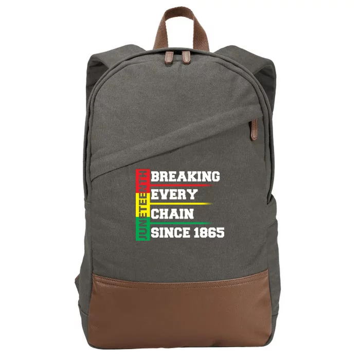 Breaking Every Chain Since 1865 Juneteenth Cotton Canvas Backpack