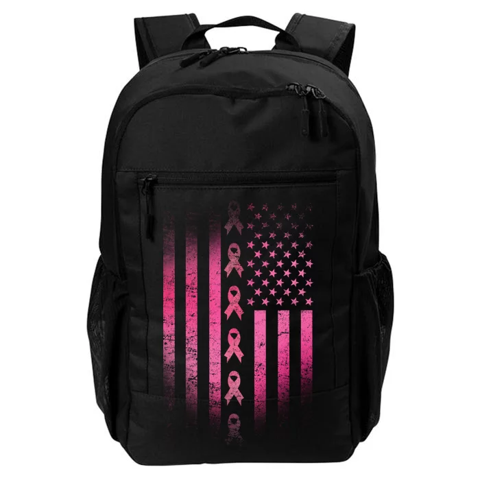 Breast Cancer American Flag Daily Commute Backpack