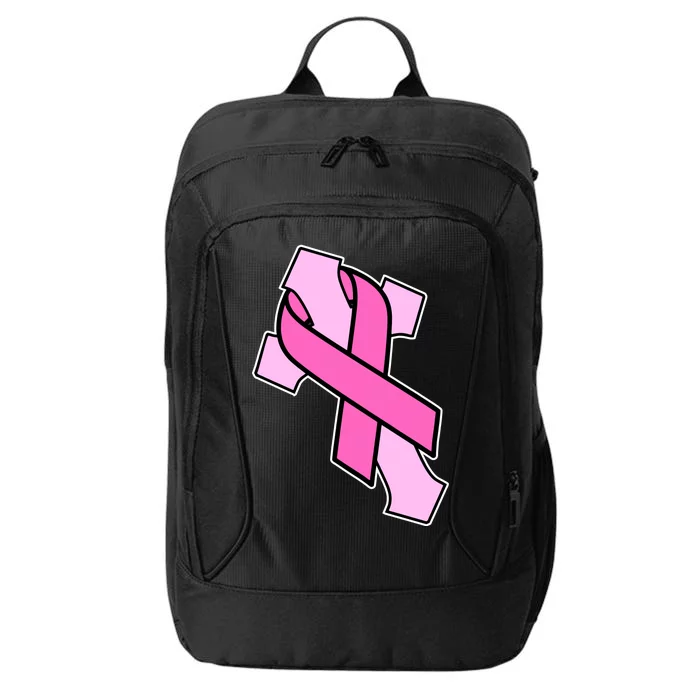 Breast Cancer Awareness Christian Pink Cross Ribbon City Backpack