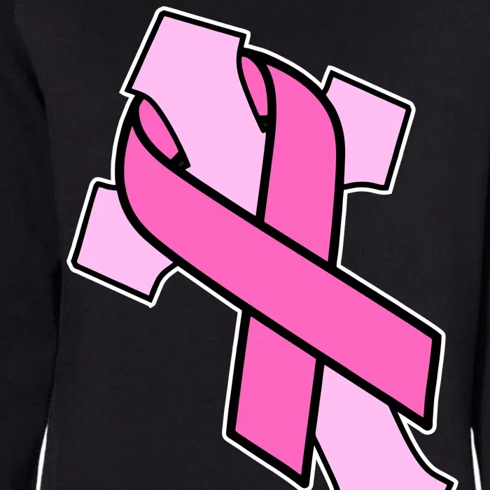 Breast Cancer Awareness Christian Pink Cross Ribbon Womens California Wash Sweatshirt