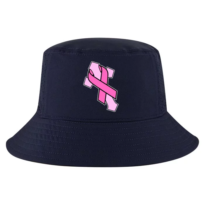 Breast Cancer Awareness Christian Pink Cross Ribbon Cool Comfort Performance Bucket Hat