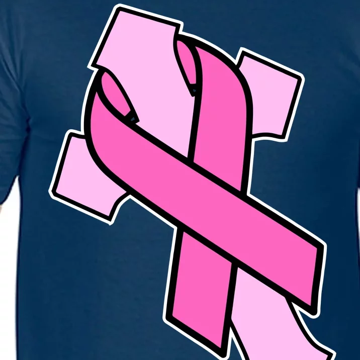 Breast Cancer Awareness Christian Pink Cross Ribbon Comfort Colors T-Shirt