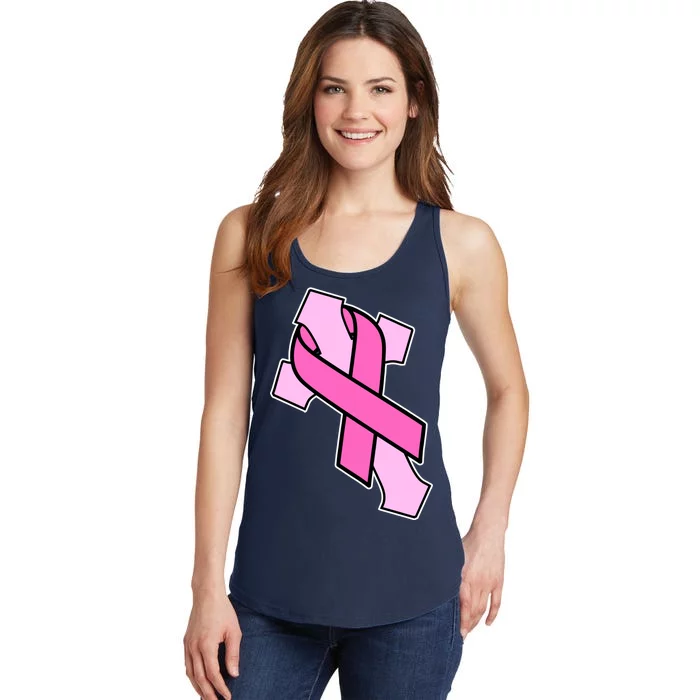 Breast Cancer Awareness Christian Pink Cross Ribbon Ladies Essential Tank