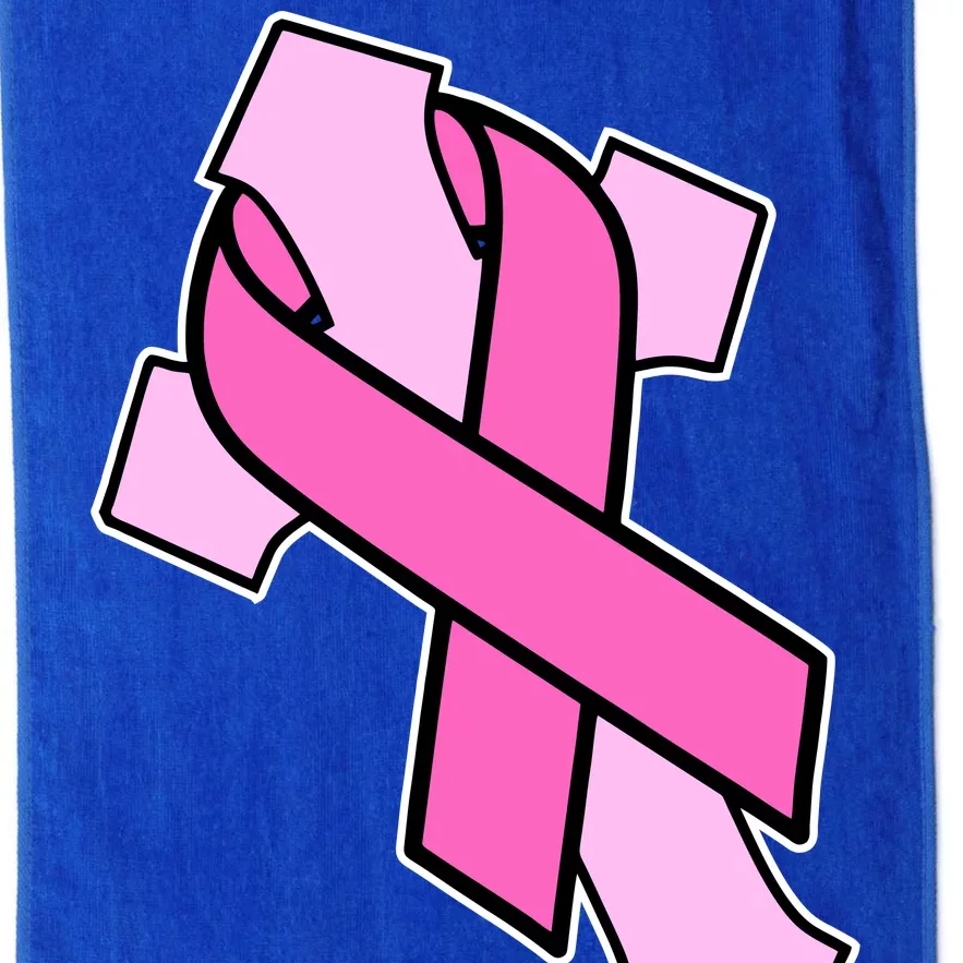 Breast Cancer Awareness Christian Pink Cross Ribbon Platinum Collection Golf Towel