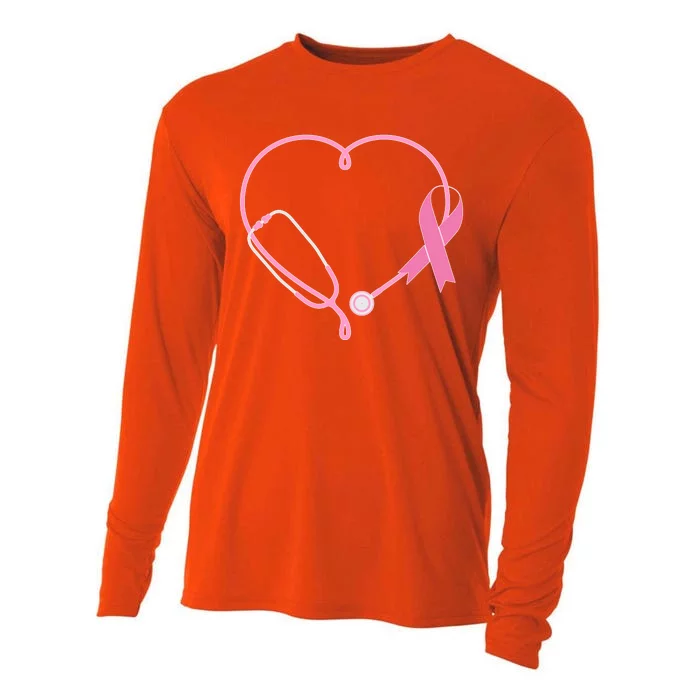 Breast Cancer Awareness Doctor Nurse Stethoscope Cooling Performance Long Sleeve Crew