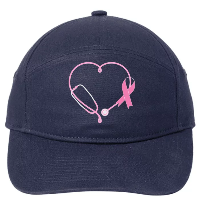 Breast Cancer Awareness Doctor Nurse Stethoscope 7-Panel Snapback Hat