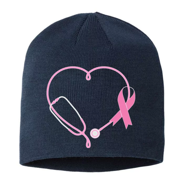 Breast Cancer Awareness Doctor Nurse Stethoscope 8 1/2in Sustainable Knit Beanie