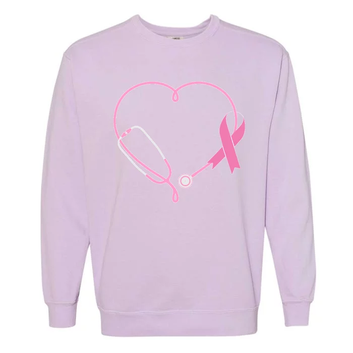 Breast Cancer Awareness Doctor Nurse Stethoscope Garment-Dyed Sweatshirt