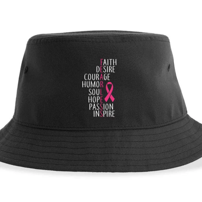 Breast Cancer Awareness Fearless Faith Sustainable Bucket Hat