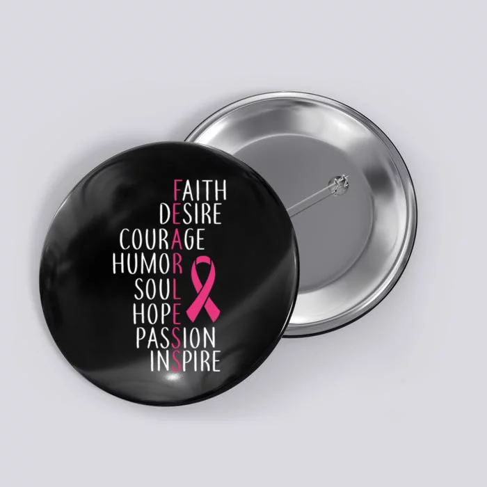 Breast Cancer Awareness Fearless Faith Button