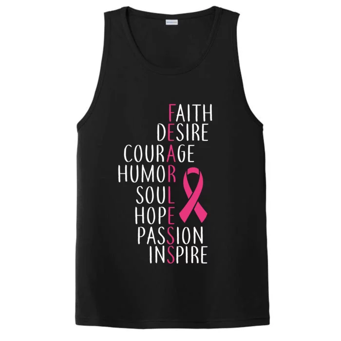 Breast Cancer Awareness Fearless Faith Performance Tank