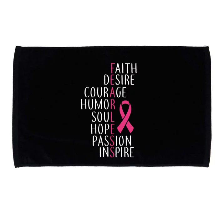 Breast Cancer Awareness Fearless Faith Microfiber Hand Towel