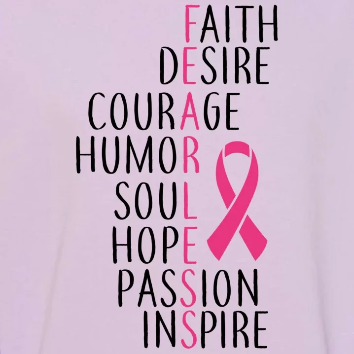 Breast Cancer Awareness Fearless Faith Garment-Dyed Sweatshirt