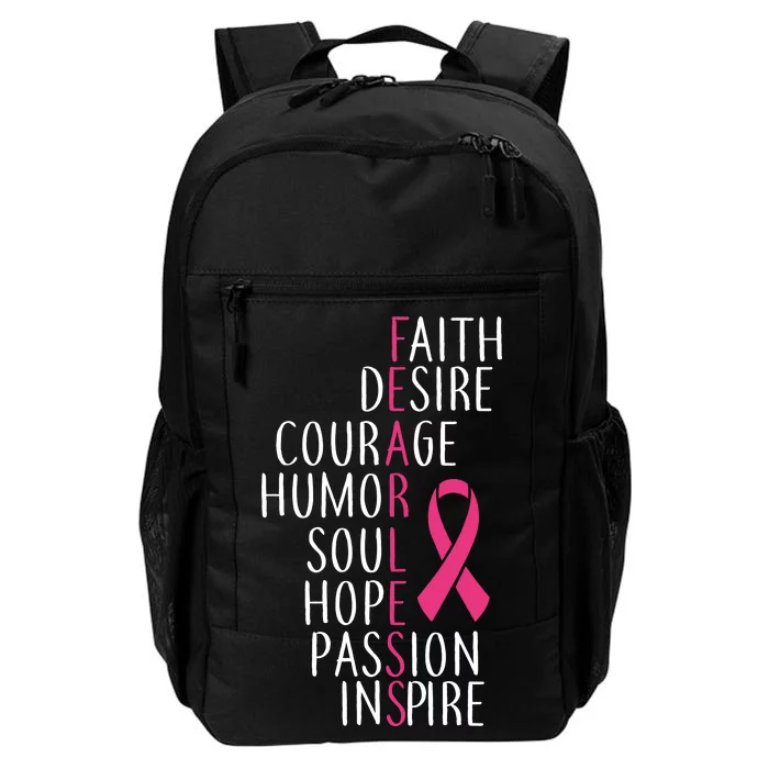 Breast Cancer Awareness Fearless Quote Daily Commute Backpack