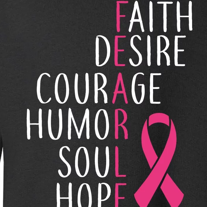 Breast Cancer Awareness Fearless Quote Toddler Sweatshirt