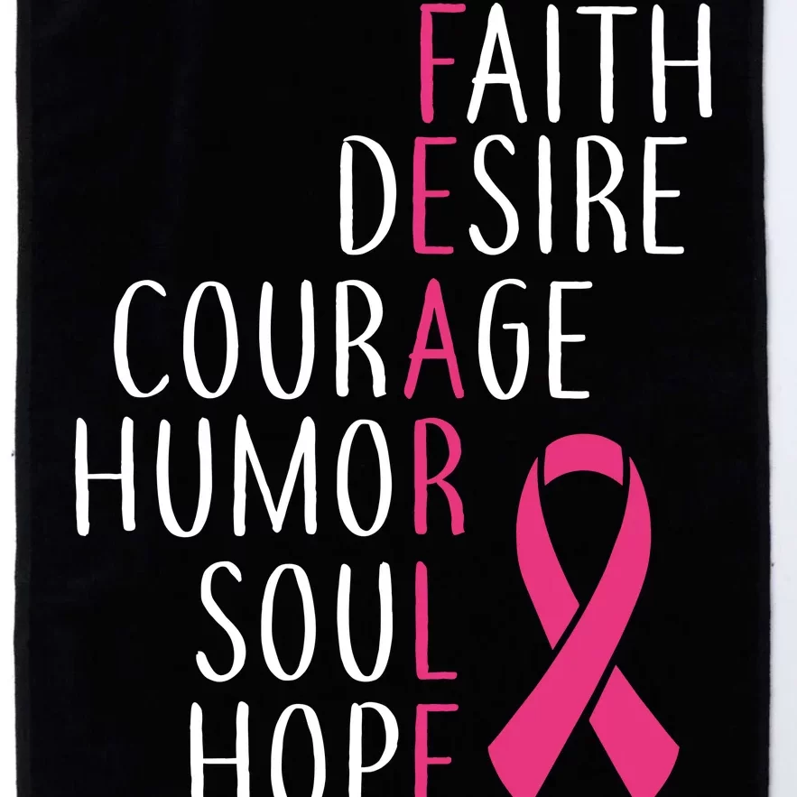 Breast Cancer Awareness Fearless Quote Platinum Collection Golf Towel