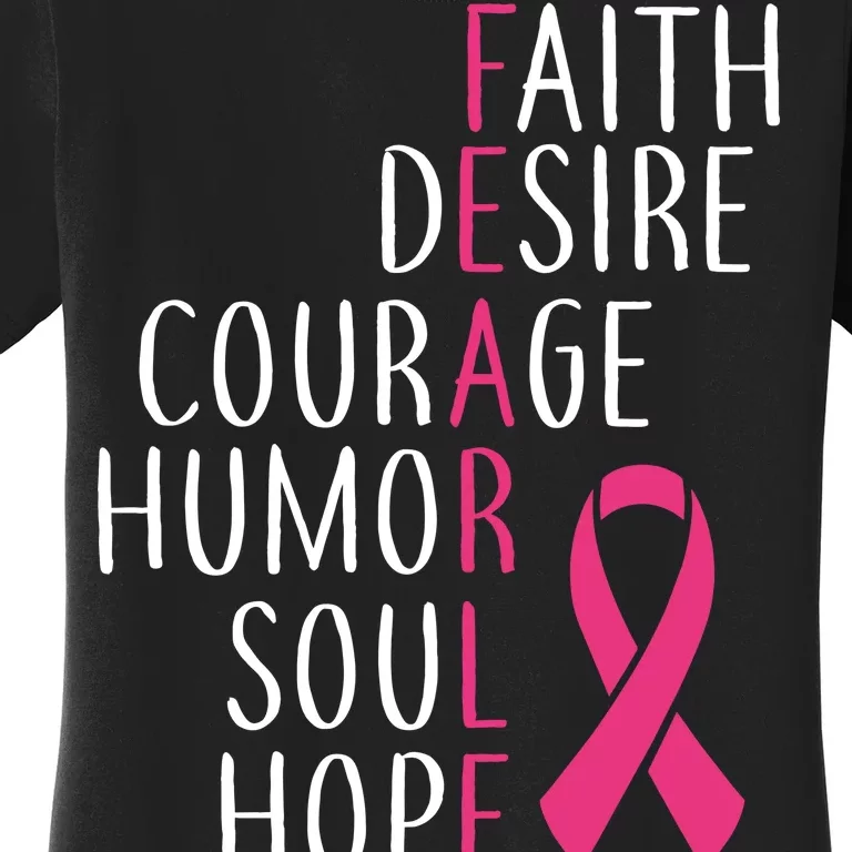 Breast Cancer Awareness Fearless Quote Women's T-Shirt