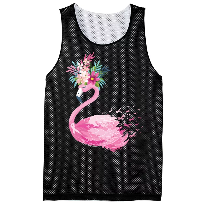 Breast Cancer Awareness Flamingo Floral Mesh Reversible Basketball Jersey Tank