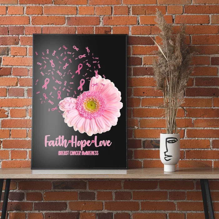 Faith Hope Love Breast Cancer Awareness Flower' Men's Hoodie