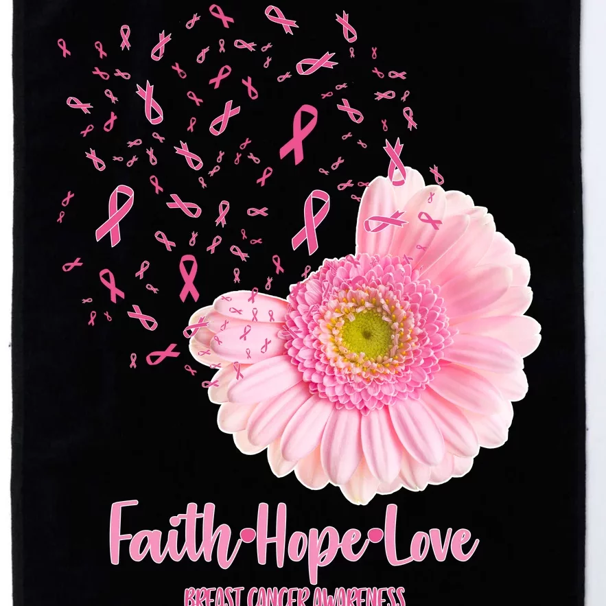 Breast Cancer Awareness Flowers Ribbons Platinum Collection Golf Towel