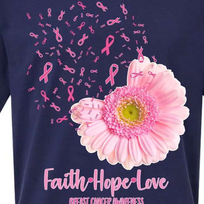 Breast Cancer Awareness Flowers Ribbons Sueded Cloud Jersey T-Shirt