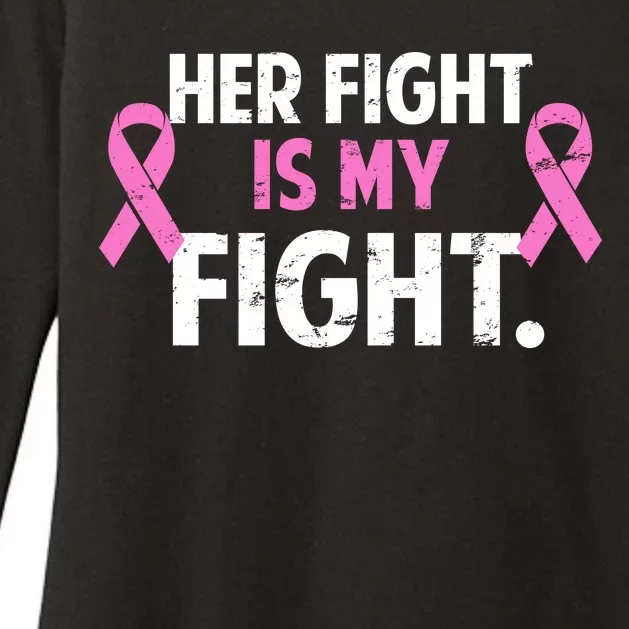 Breast Cancer Awareness Her Fight Is My Fight Womens CVC Long Sleeve Shirt