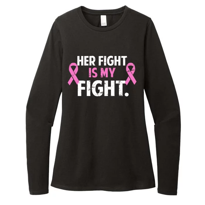 Breast Cancer Awareness Her Fight Is My Fight Womens CVC Long Sleeve Shirt