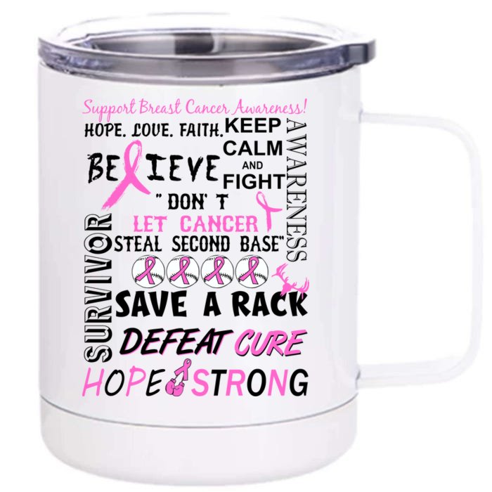 Breast Cancer Awareness Mash-Up Front & Back 12oz Stainless Steel Tumbler Cup