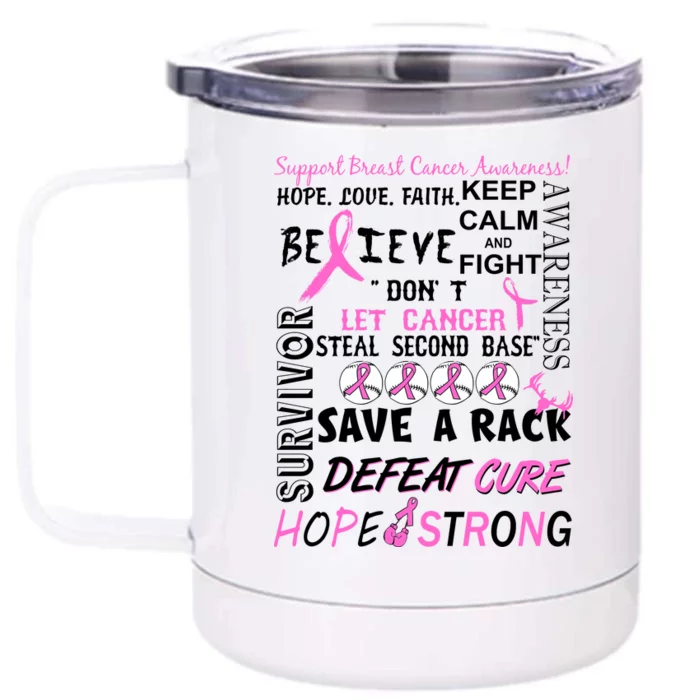 Breast Cancer Awareness Mash-Up Front & Back 12oz Stainless Steel Tumbler Cup