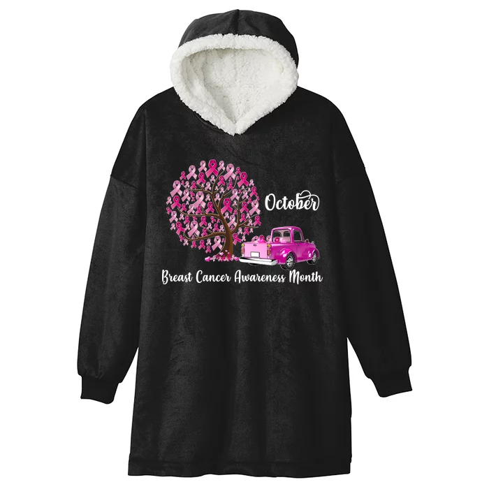 Breast Cancer Awareness Month October Roots Hooded Wearable Blanket