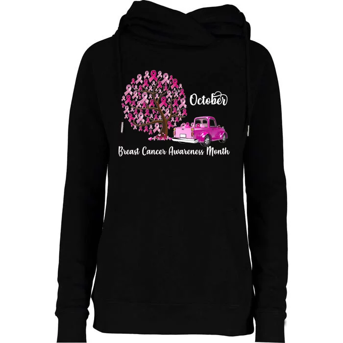 Breast Cancer Awareness Month October Roots Womens Funnel Neck Pullover Hood