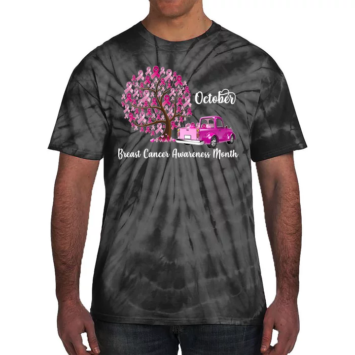 Breast Cancer Awareness Month October Roots Tie-Dye T-Shirt