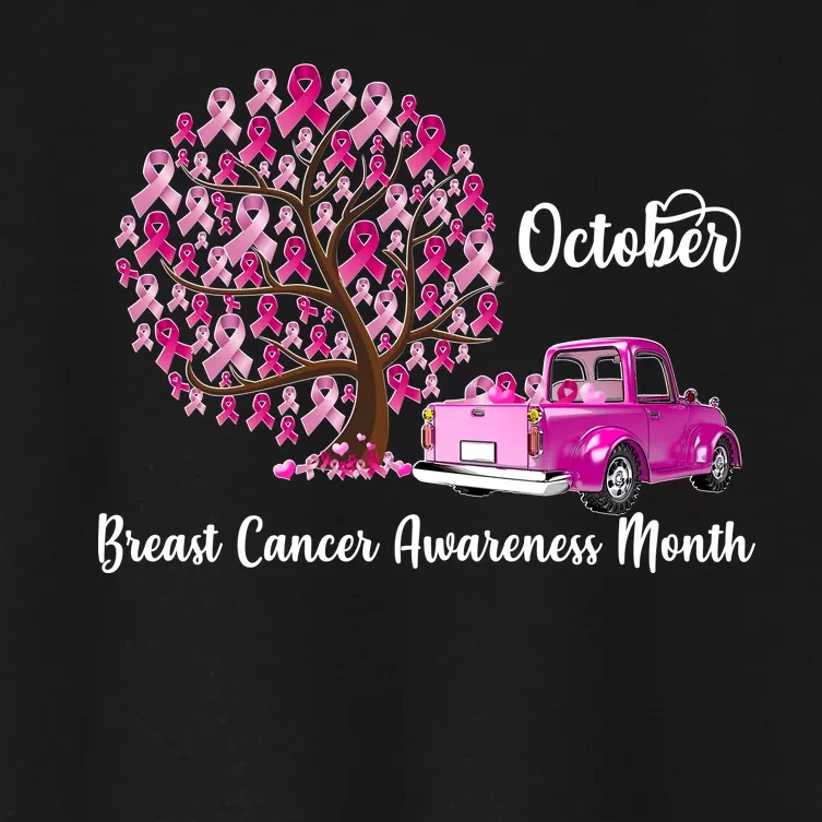 Breast Cancer Awareness Month October Roots Women's Crop Top Tee