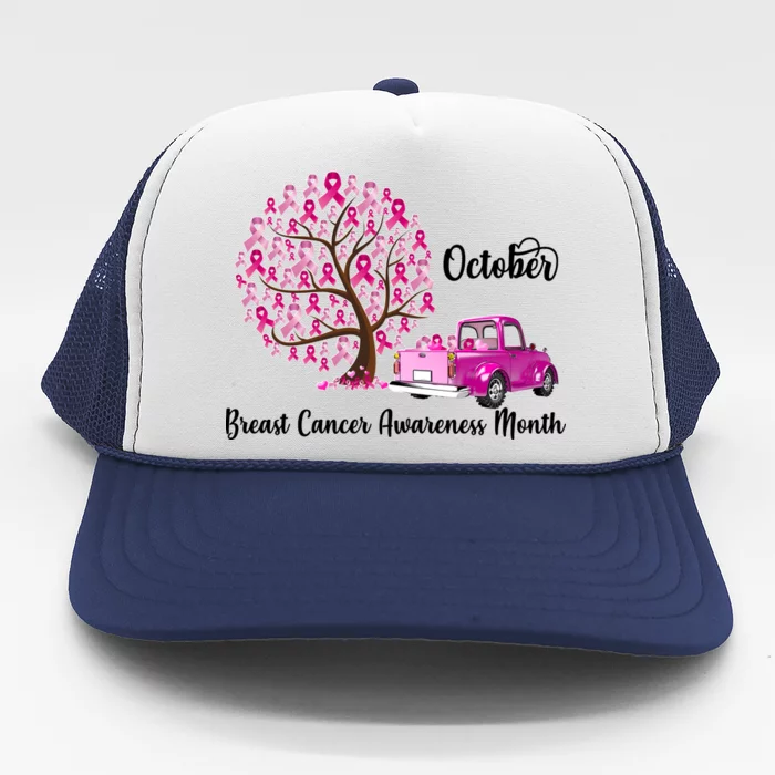 Breast Cancer Awareness Month October Roots Trucker Hat