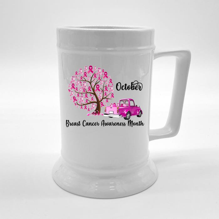 Breast Cancer Awareness Month October Roots Front & Back Beer Stein