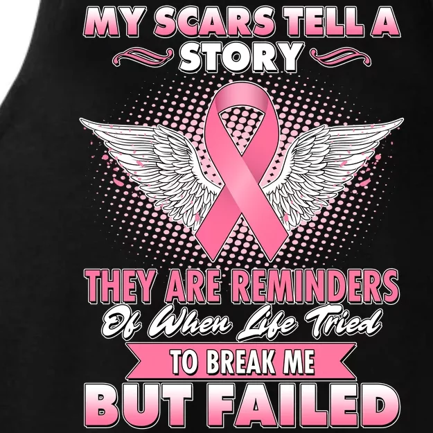 Breast Cancer Awareness My Scars Tell A Story Ladies Tri-Blend Wicking Tank