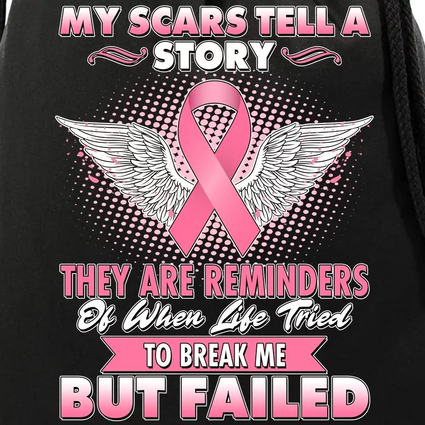 Breast Cancer Awareness My Scars Tell A Story Drawstring Bag