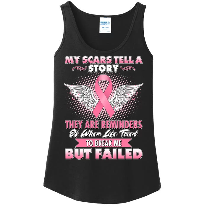 Breast Cancer Awareness My Scars Tell A Story Ladies Essential Tank