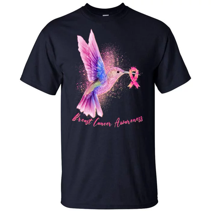 Breast Cancer Awareness Painted Hummingbird Tall T-Shirt