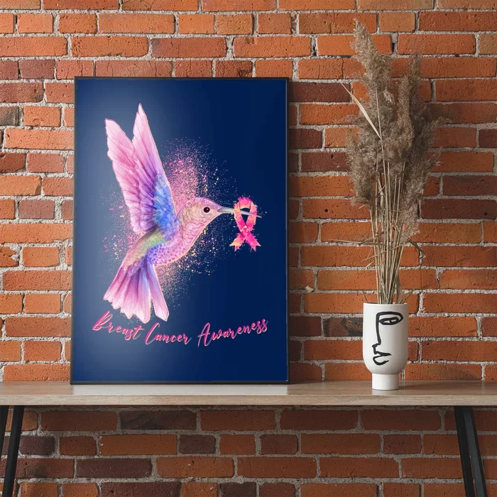 Breast Cancer Awareness Painted Hummingbird Poster