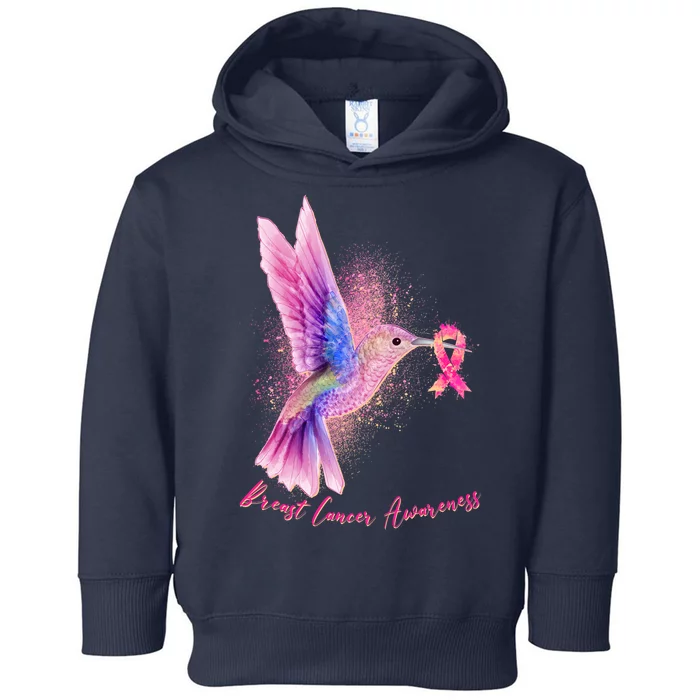 Breast Cancer Awareness Painted Hummingbird Toddler Hoodie