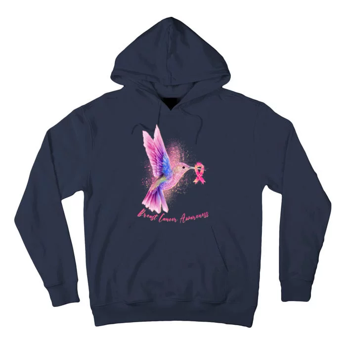 Breast Cancer Awareness Painted Hummingbird Tall Hoodie