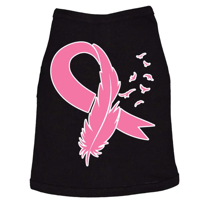 Breast Cancer Awareness Pink Feather Ribbon Doggie Tank