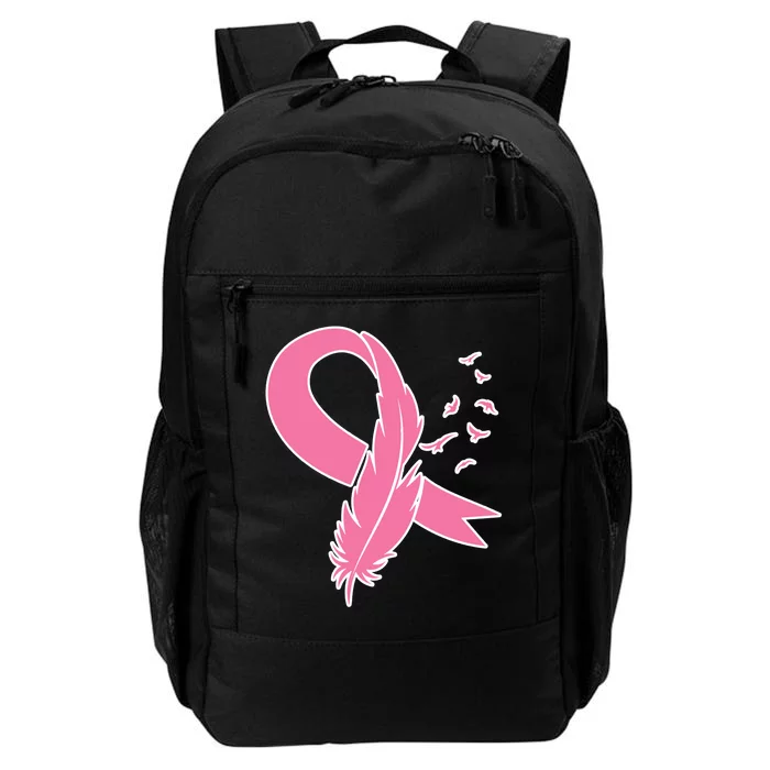 Breast Cancer Awareness Pink Feather Ribbon Daily Commute Backpack